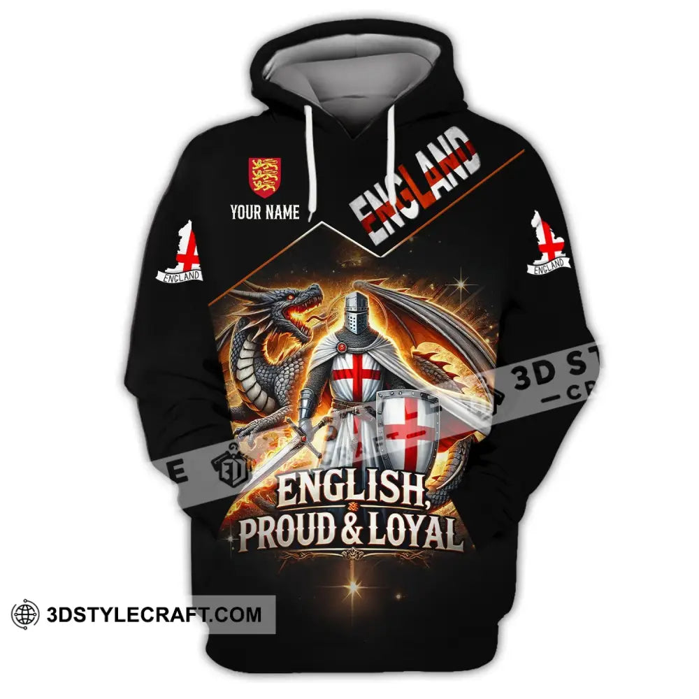 Unisex Shirt - Custom Name English Proud & Loyal Hoodie / S T-Shirt