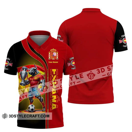 Unisex Shirt, Custom Name España Football Shirt, España Football Polo Long Sleeve, Soccer Lover Shirt style option 4