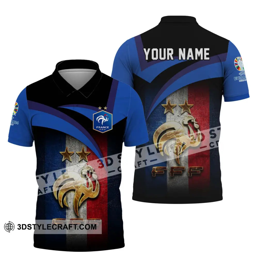 Unisex Shirt - Custom Name Euro 2024 France National Team Fff Polo / S T-Shirt