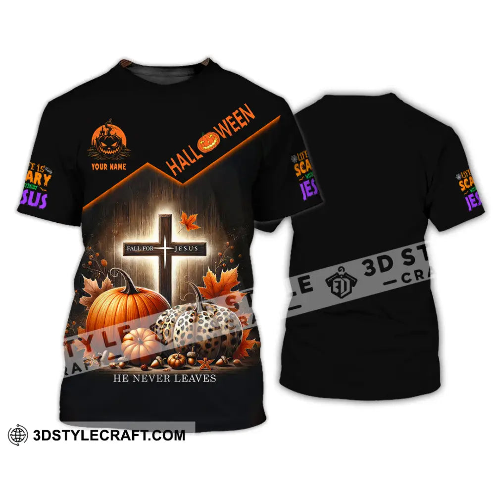 Unisex Shirt Custom Name Fall For Jesus Halloween T-Shirt Gift / S T-Shirt