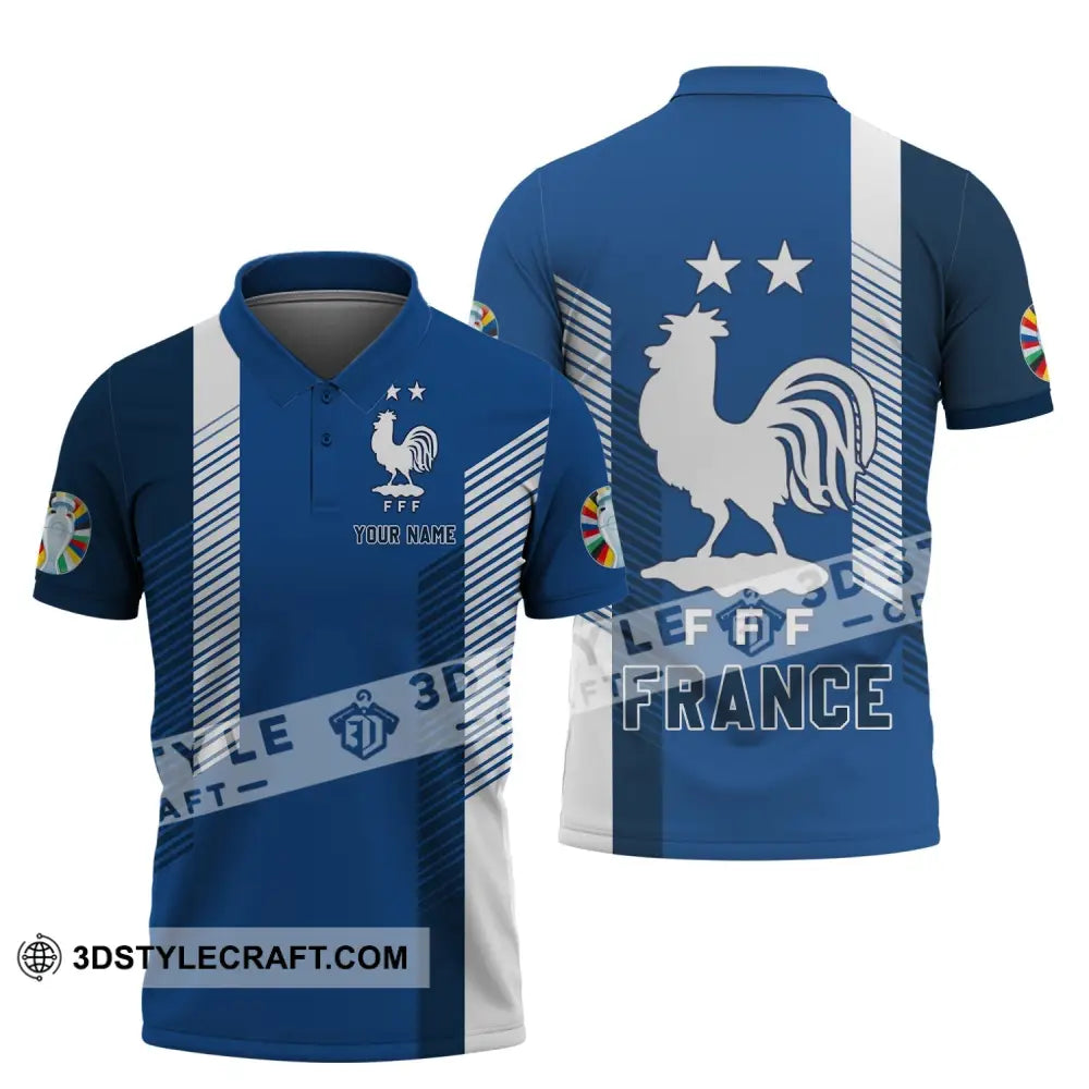 Unisex Shirt - Custom Name Fff France Team Polo / S T-Shirt