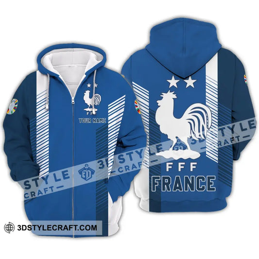 Unisex Shirt - Custom Name Fff France Team Zipper Hoodie / S T-Shirt