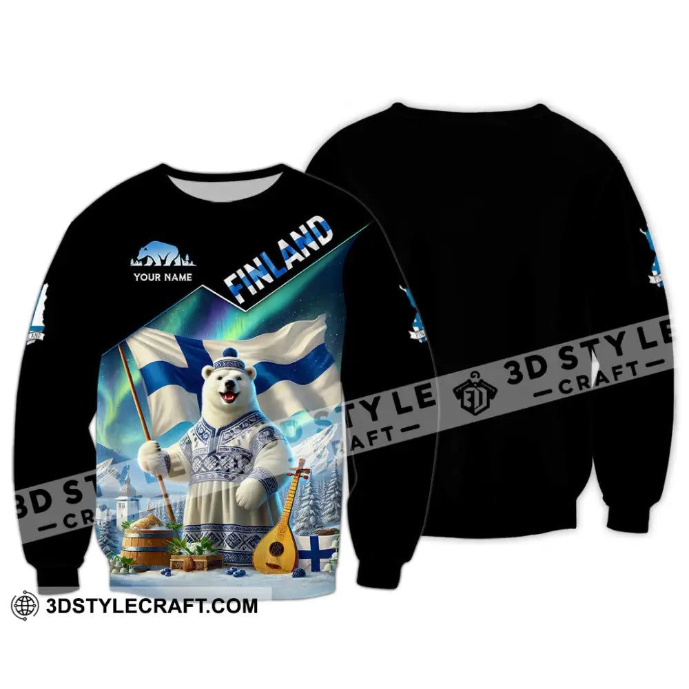 Unisex Shirt Custom Name Finland T-Shirt Lover Gift Long Sleeve / S T-Shirt