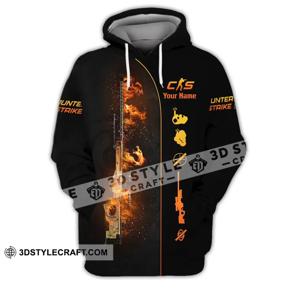 Unisex Shirt - Custom Name Fire Cs Hoodie / S T-Shirt