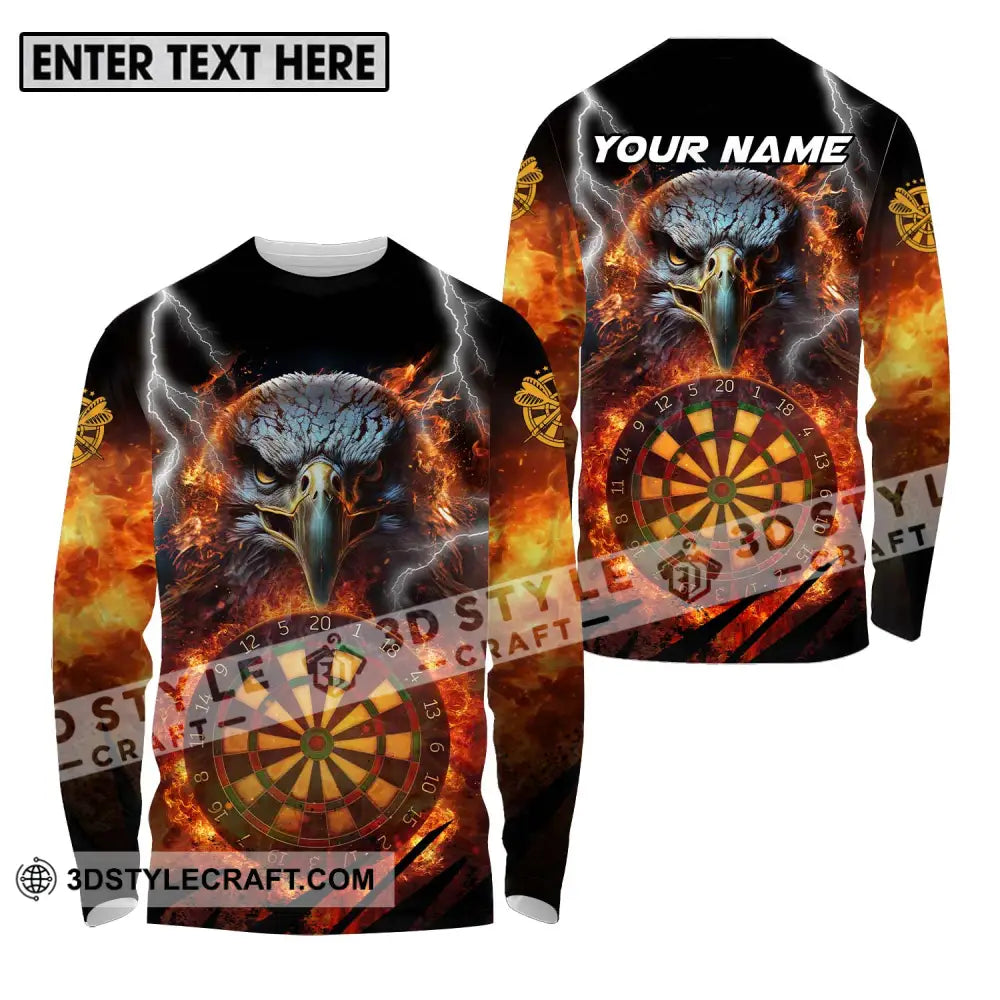 Unisex Shirt - Custom Name Fire Eagle Darts Long Sleeve / S T-Shirt