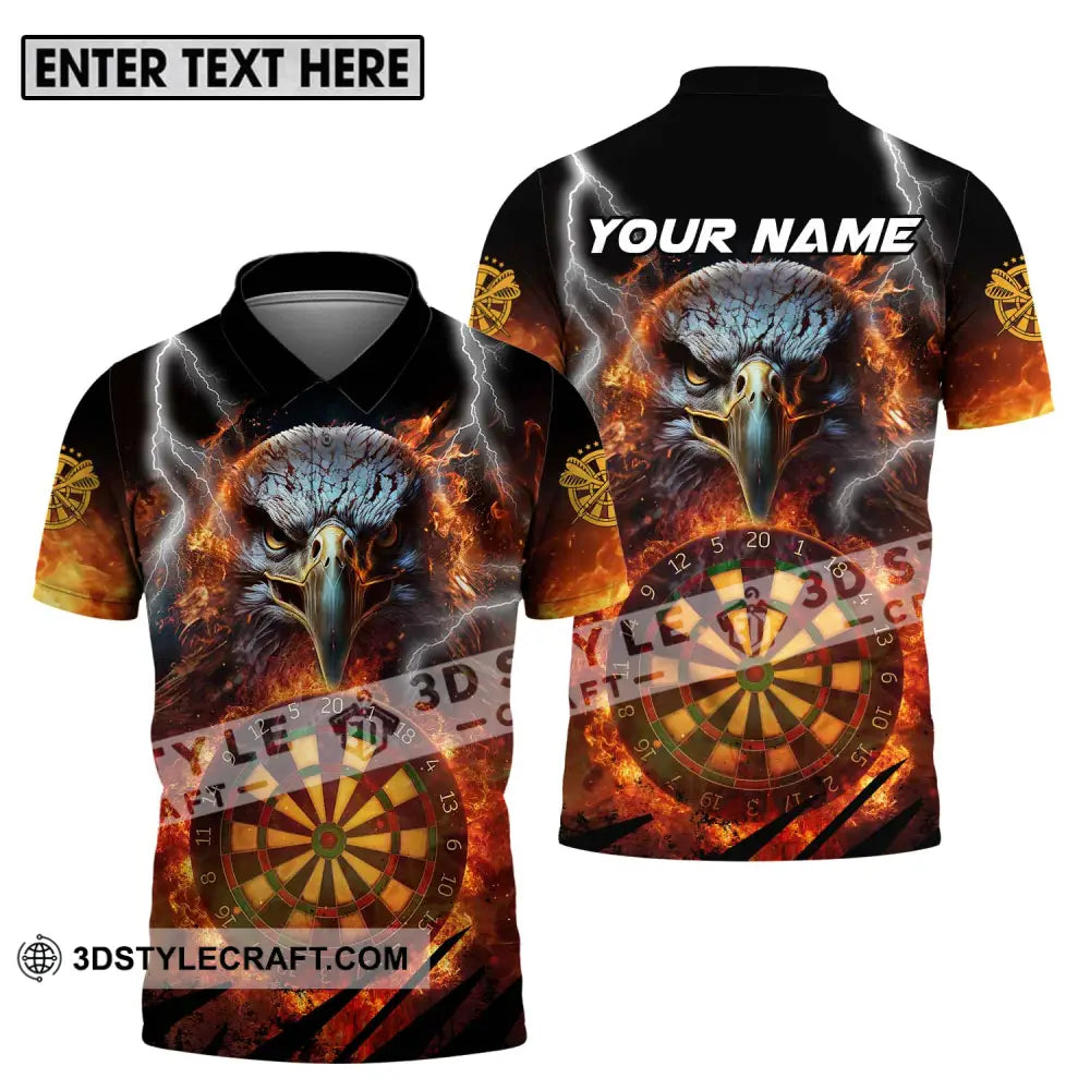 Unisex Shirt - Custom Name Fire Eagle Darts Polo / S T-Shirt