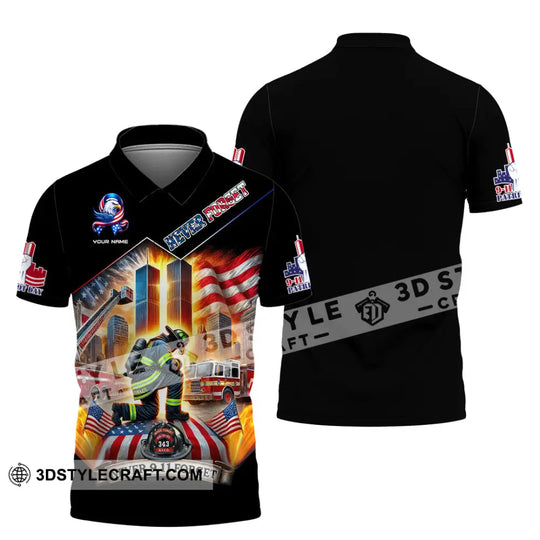 Unisex Shirt, Custom Name Firefighter Shirt, 911 Memorial Shirt, Never Forget style option 4