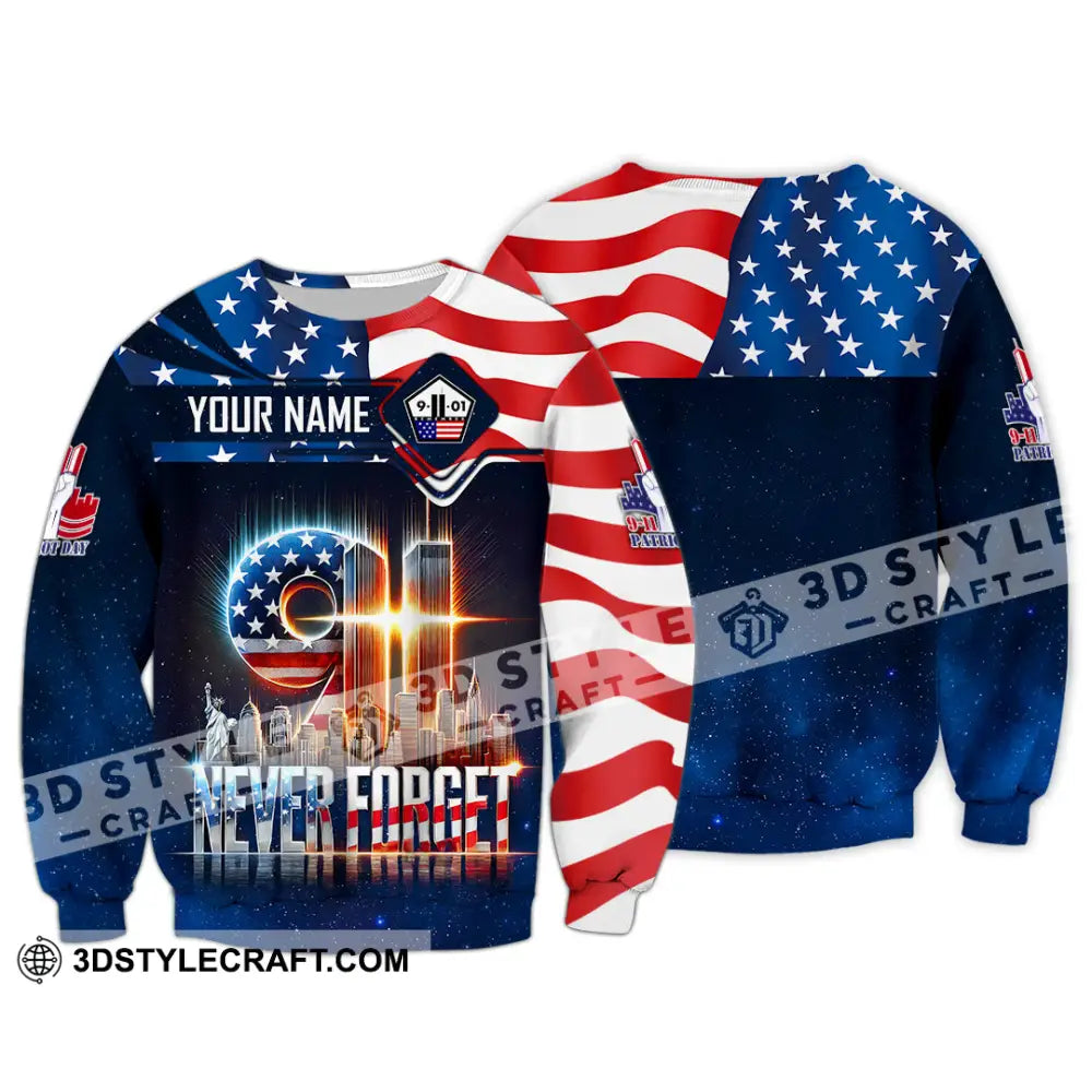 Unisex Shirt Custom Name Firefighter Memorial 911 Long Sleeve / S T-Shirt