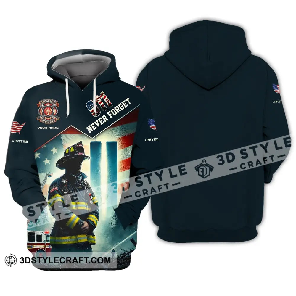 Unisex Shirt Custom Name Firefighter Memorial Fallen Firefighters 911 Hoodie / S T-Shirt