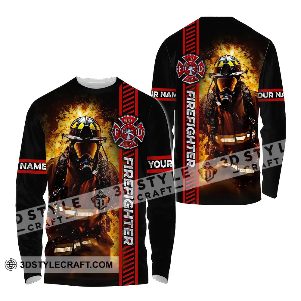 Unisex Shirt - Custom Name Firefighter Patriot Day 911 Long Sleeve / S T-Shirt