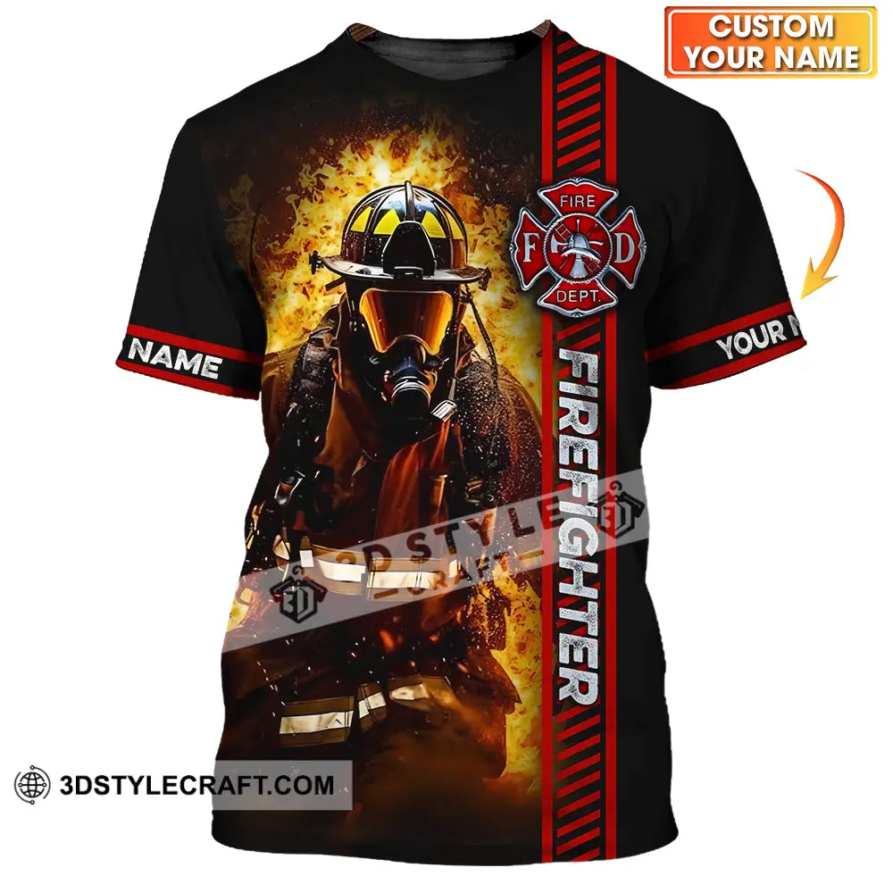 Unisex Shirt - Custom Name Firefighter Patriot Day 911 T-Shirt