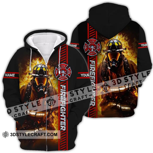 Unisex Shirt - Custom Name Firefighter Patriot Day 911 Zipper Hoodie / S T-Shirt