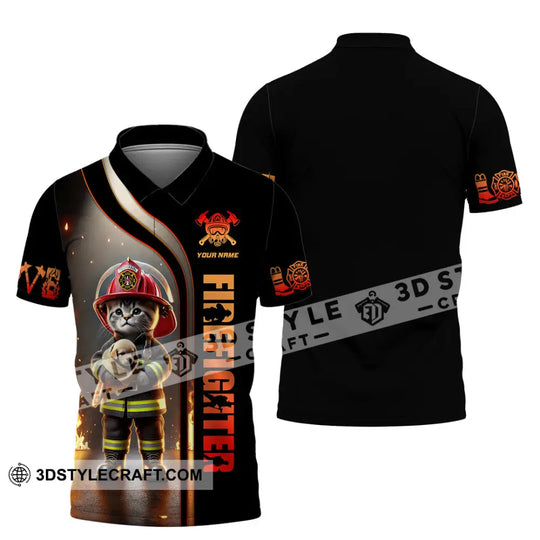 Unisex Shirt, Custom Name Firefighter Shirt, Firefighter T-Shirt Hoodie Long Sleeve Shirt style option 4