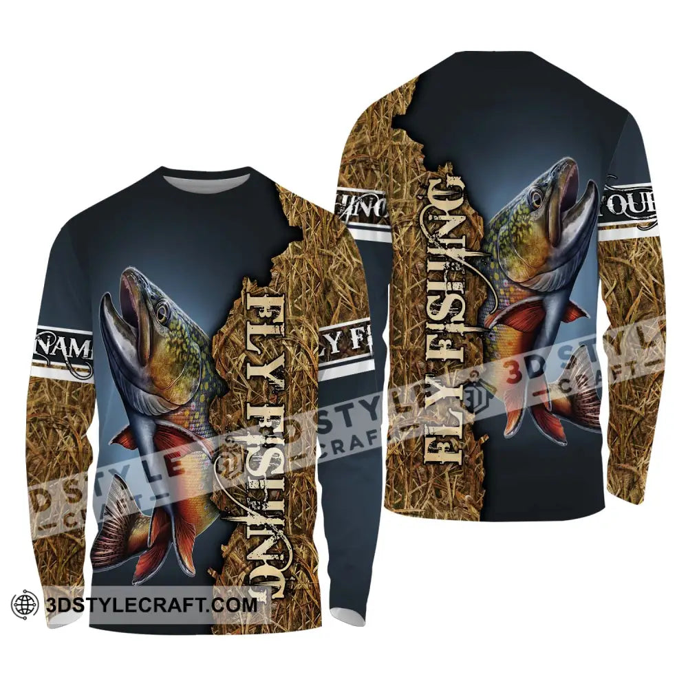 Unisex Shirt - Custom Name Fishing Fly Long Sleeve / S T-Shirt