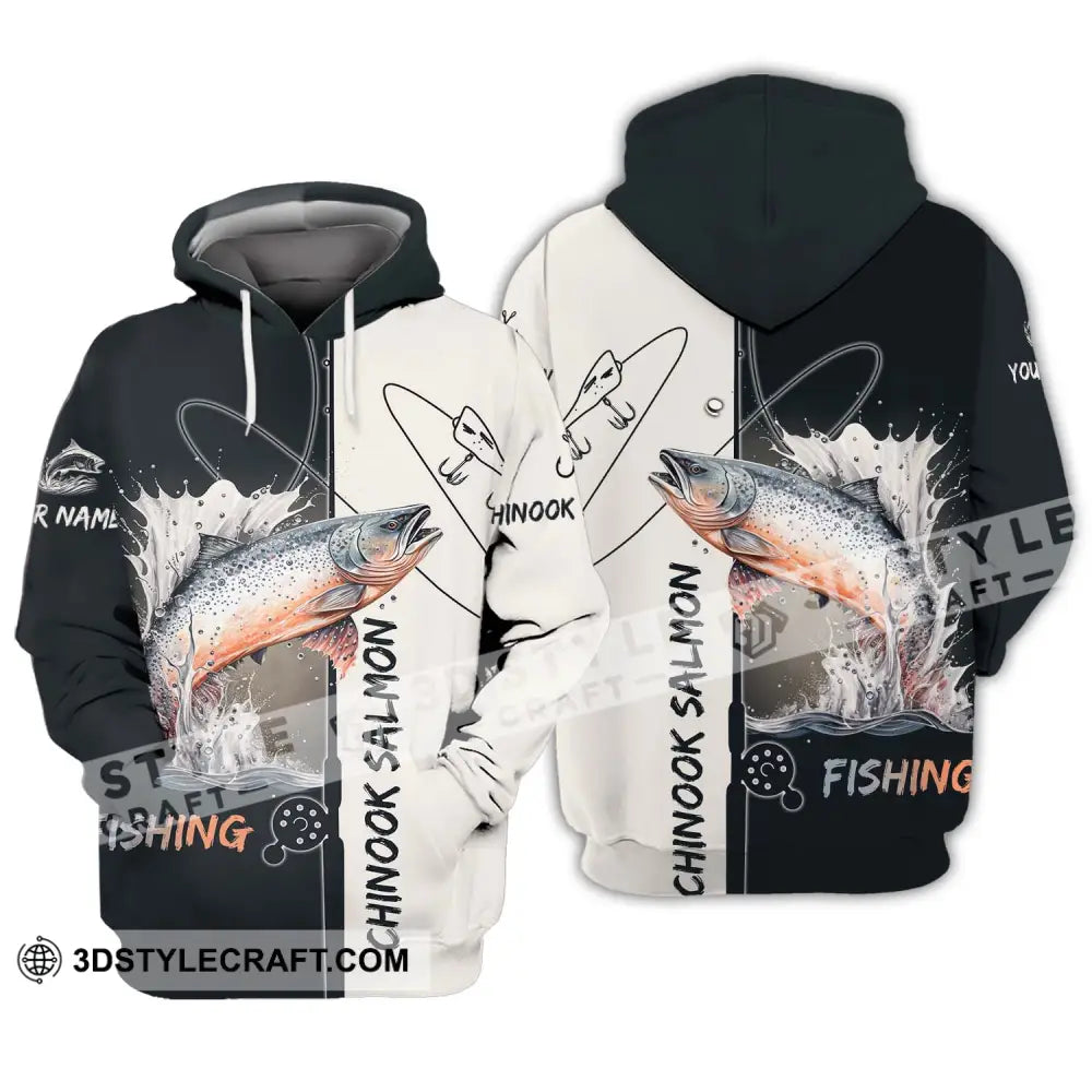 Unisex Shirt - Custom Name Fishing Lover Chinook Salmon Hoodie / S T-Shirt