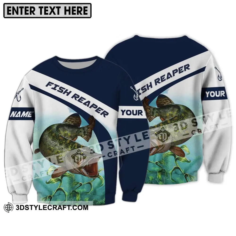 Unisex Shirt - Custom Name Fishing Lover Fish Reaper Long Sleeve / S T-Shirt