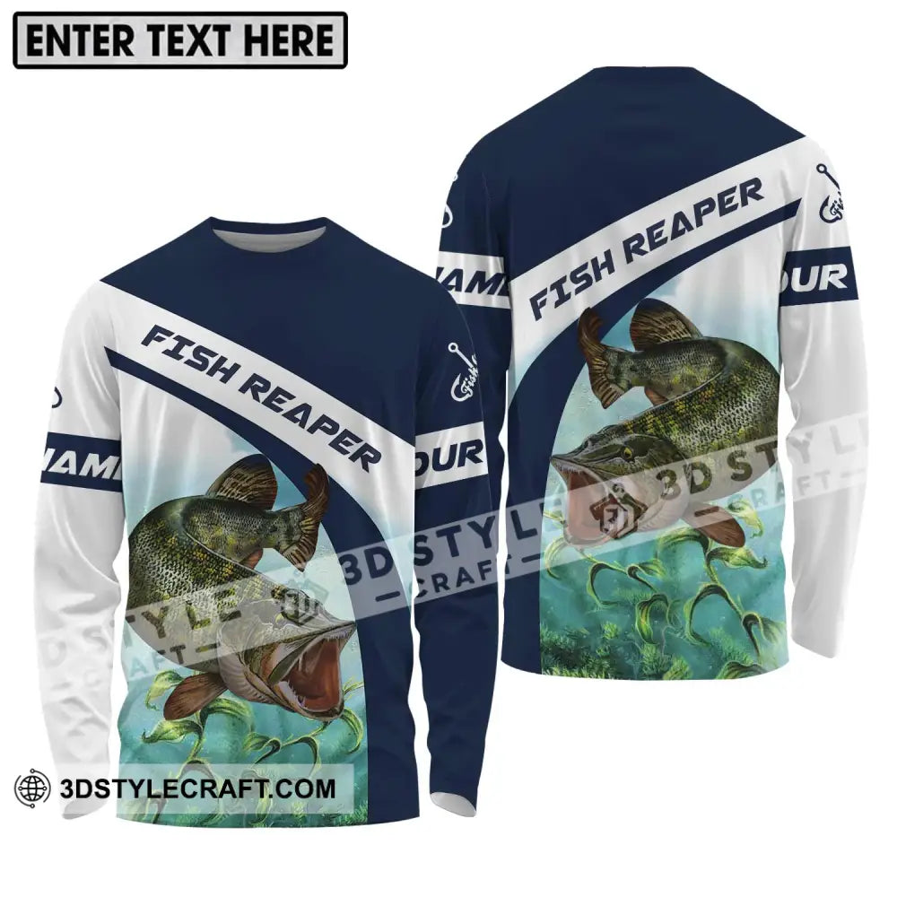 Unisex Shirt - Custom Name Fishing Lover Fish Reaper Long Sleeve / S T-Shirt