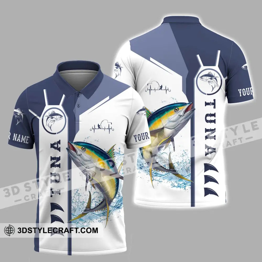 Unisex Shirt - Custom Name Fishing Tuna Polo / S T-Shirt