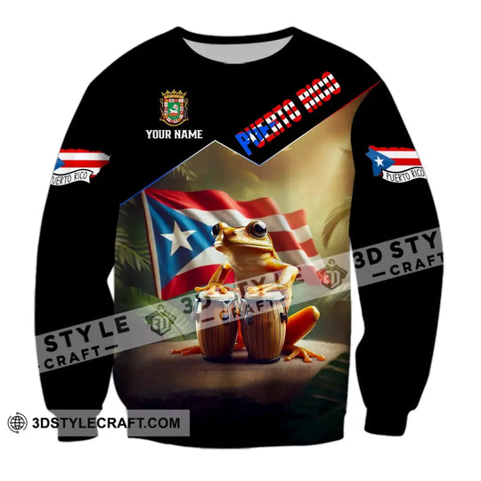 Unisex Shirt - Custom Name Flag Shirt Puerto Rico style option 4