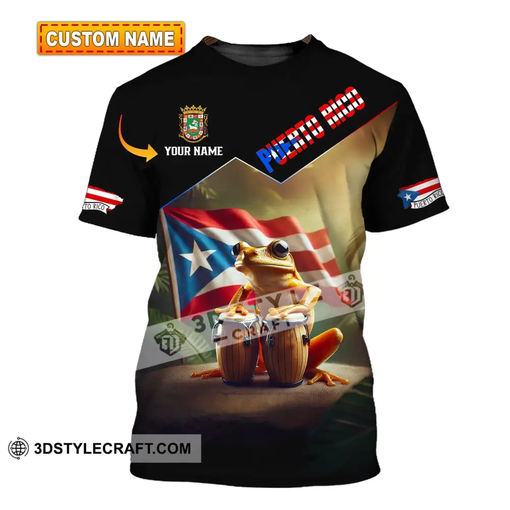 Unisex Shirt - Custom Name Flag Peurto Rico T-Shirt