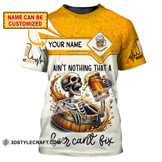 Unisex Shirt Custom Name For Beer Lover Ain’t Nothing A Can’t Fix T-Shirt