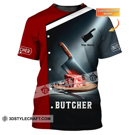 Unisex Shirt Custom Name For Butcher Butchery Hoodie Meat T-Shirt