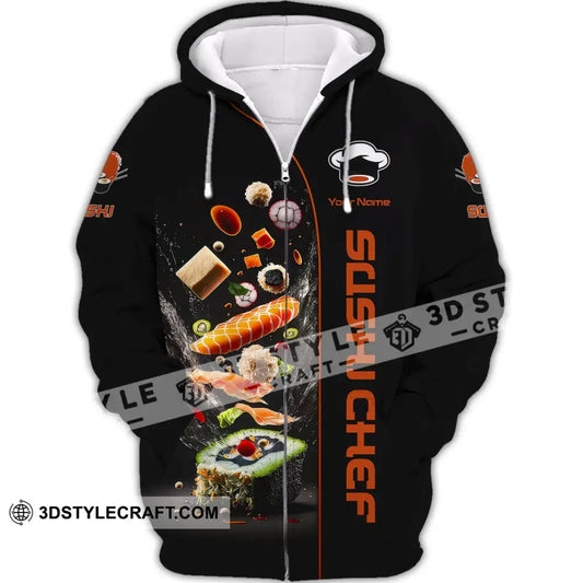 Unisex Shirt Custom Name For Chef Sushi T-Shirt Apparel Zipper Hoodie / S T-Shirt