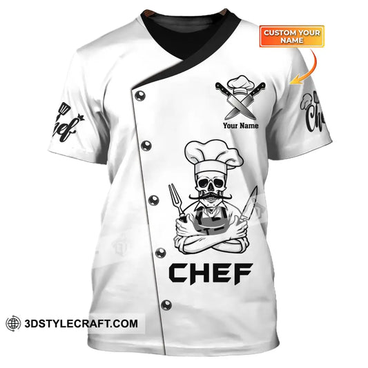 Unisex Shirt Custom Name For Chef T-Shirt Skull Beard Apparel T-Shirt