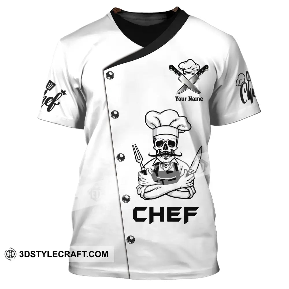 Unisex Shirt Custom Name For Chef T-Shirt Skull Beard Apparel T-Shirt / S