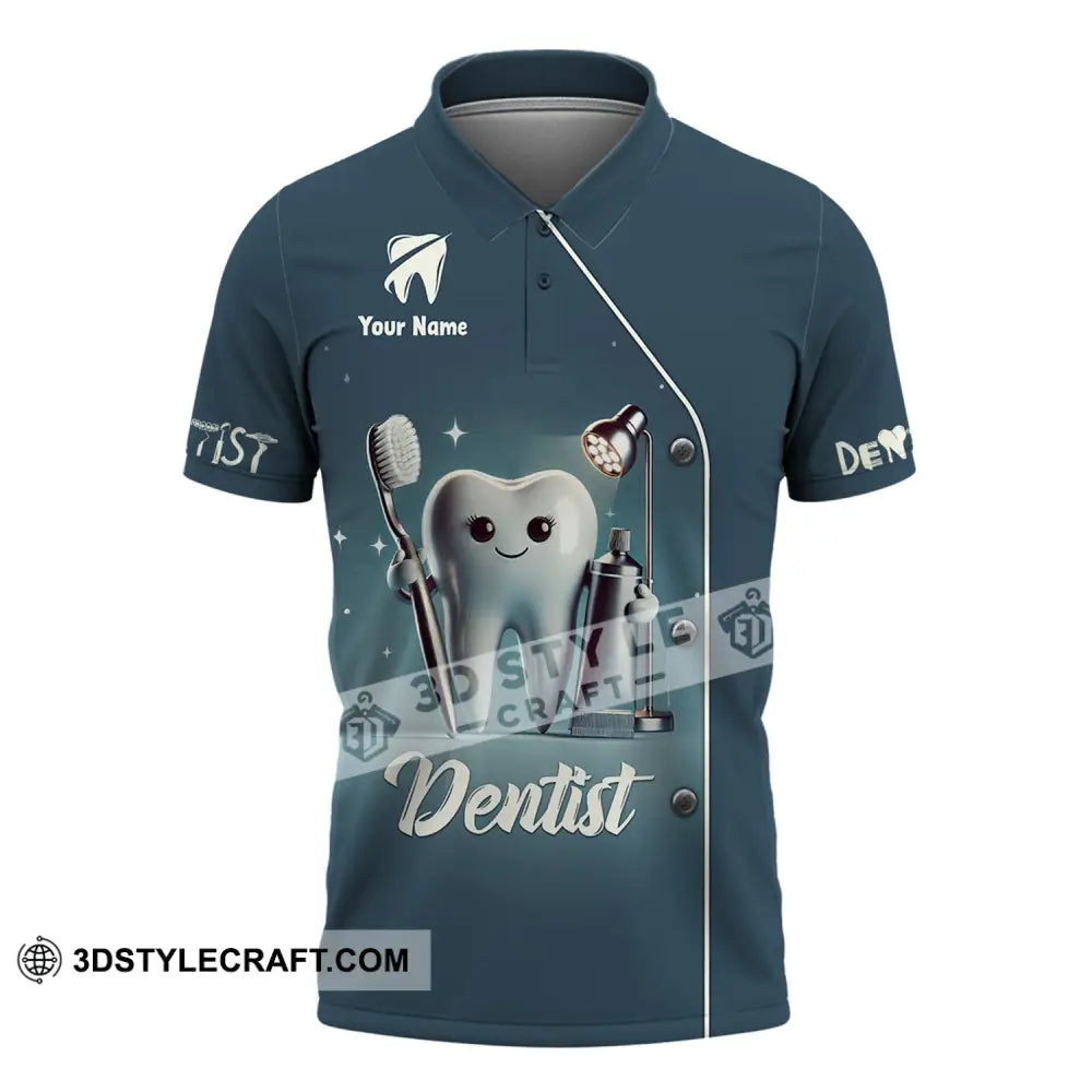 Unisex Shirt - Custom Name For Dentist Tooth Polo / S T-Shirt