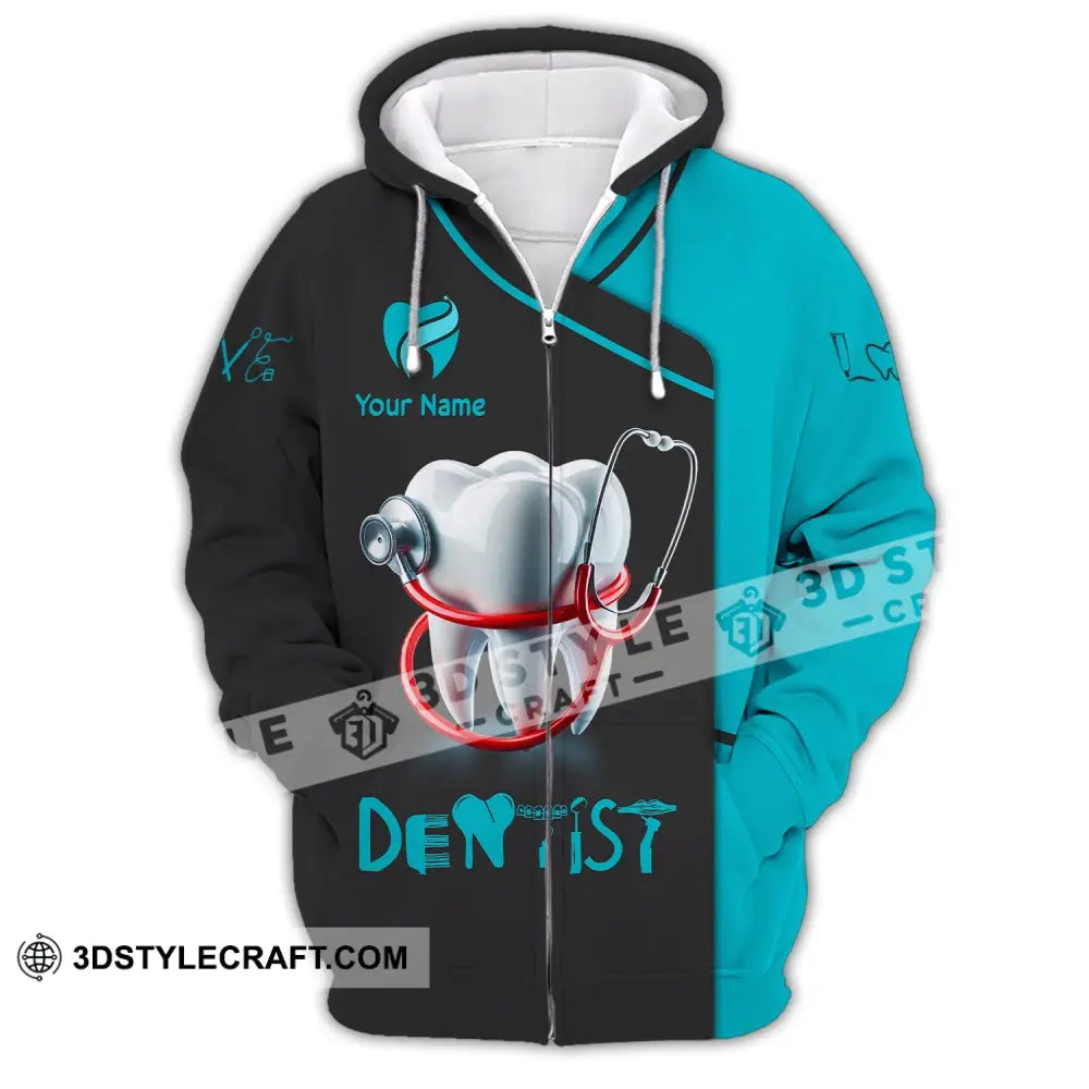 Unisex Shirt - Custom Name For Dentist Zipper Hoodie / S T-Shirt