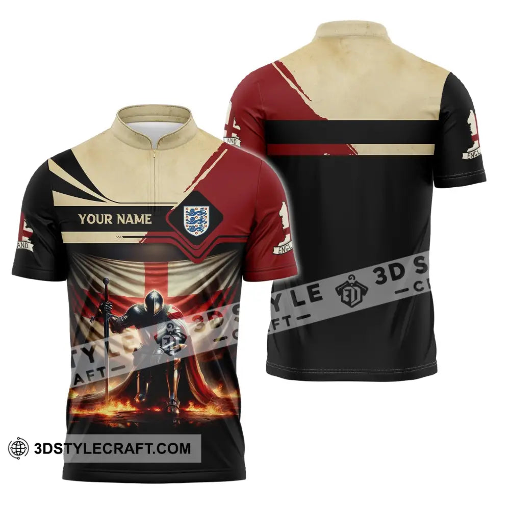 Unisex Shirt Custom Name For England Lover T-Shirt Hoodie Long Sleeve Zipper Polo / S T-Shirt