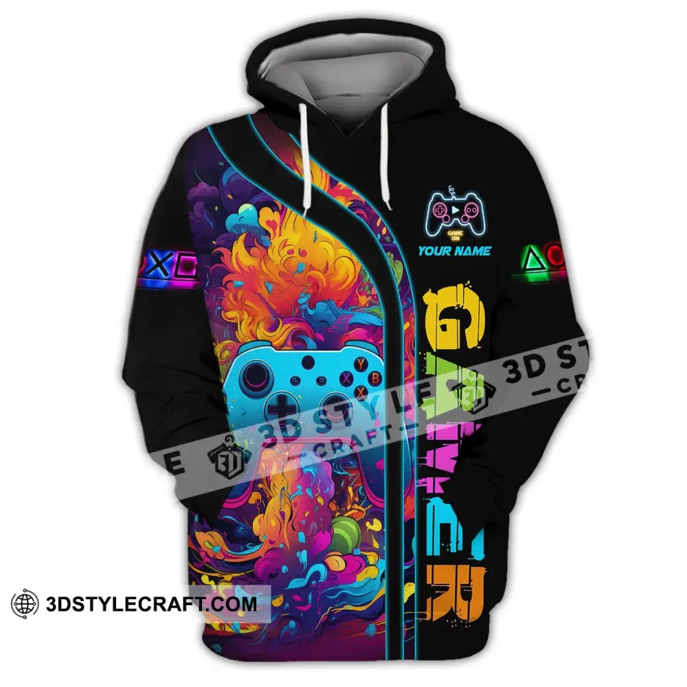 Unisex Shirt Custom Name For Game Lover Gamer T-Shirt Gift Gamers Hoodie / S T-Shirt