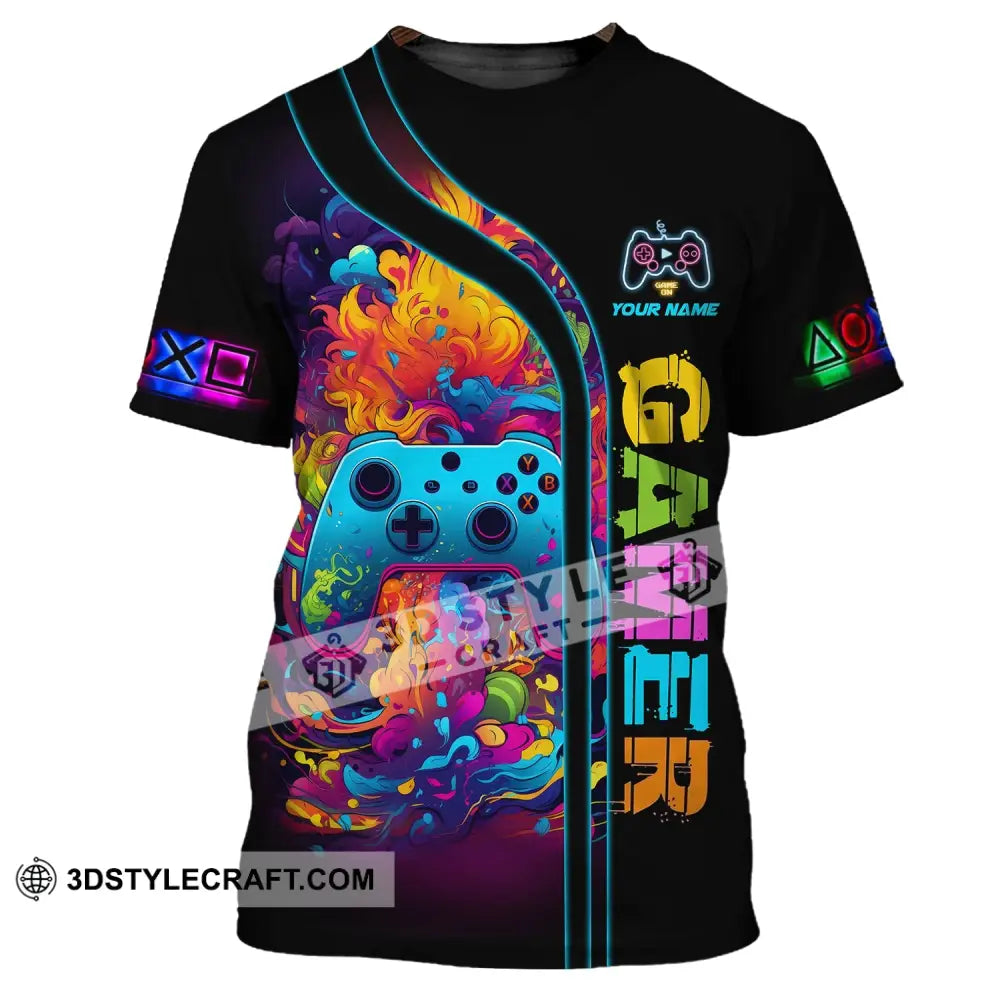 Unisex Shirt Custom Name For Game Lover Gamer T-Shirt Gift Gamers T-Shirt / S