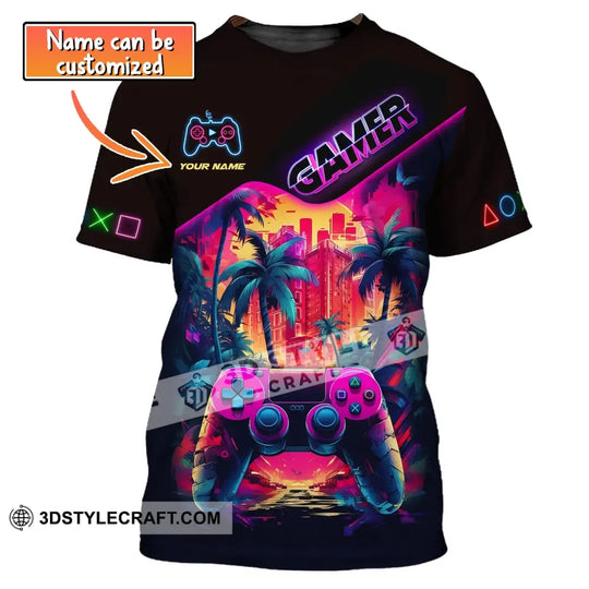 Unisex Shirt, Custom Name Shirt for Gamers, Gamer T-shirt, Gift for Game Lover style option 1