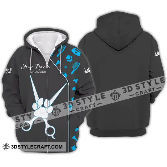 Unisex Shirt - Custom Name Shirt - Shirt For Groomer Paw style option 4