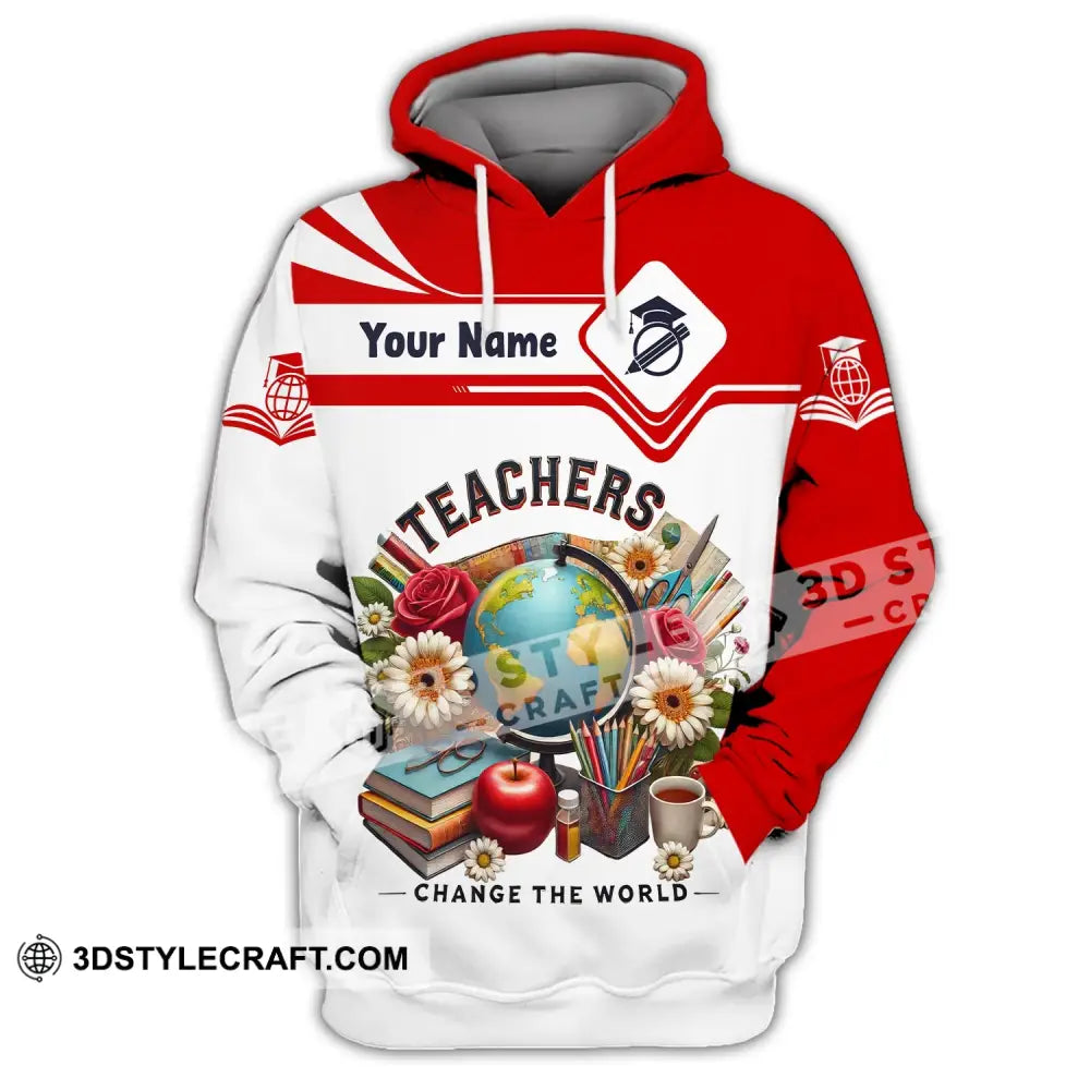 Unisex Shirt Custom Name For Teacher Polo Long Sleeve Back To School Gift Hoodie / S T-Shirt