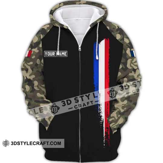 Unisex Shirt - Custom Name Shirt - France Logo Flag Color Line Shirt style option 4