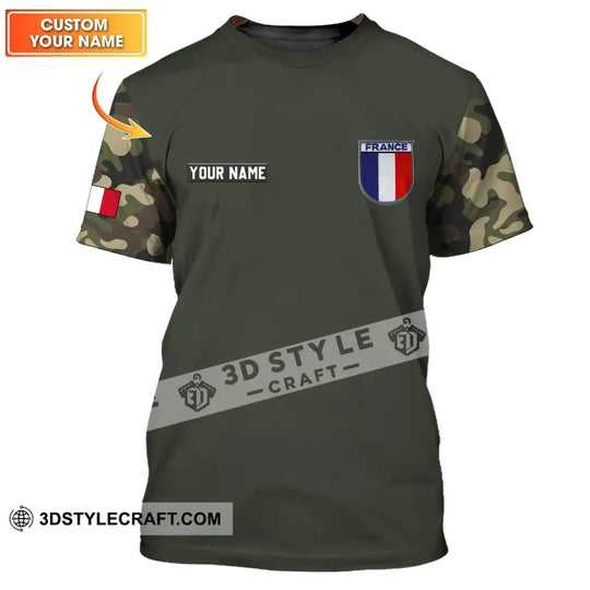 Unisex Shirt - Custom Name Shirt - France Logo Flag Color Shirt style option 1