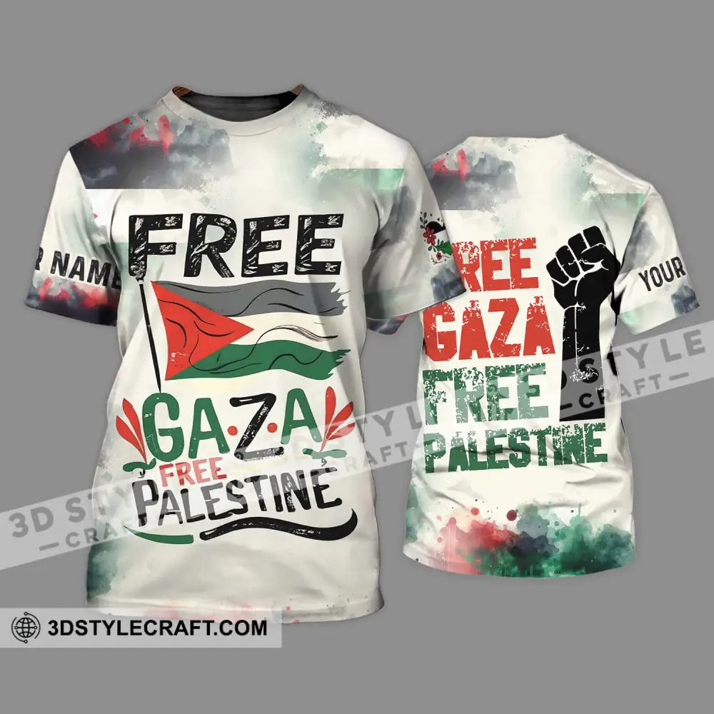 Unisex Shirt - Custom Name Free Gaza Palestine T-Shirt / S T-Shirt