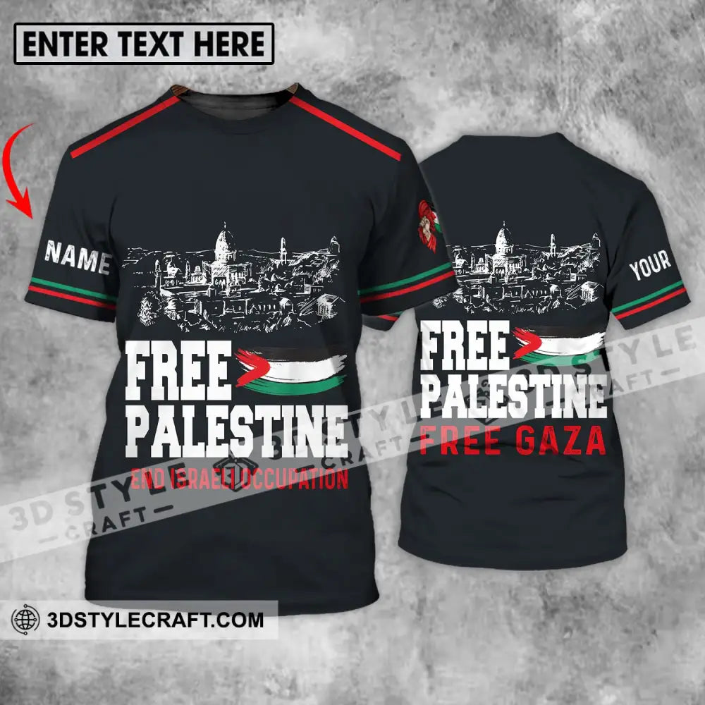 Unisex Shirt - Custom Name Free Palestine And Israeli Occupation T-Shirt