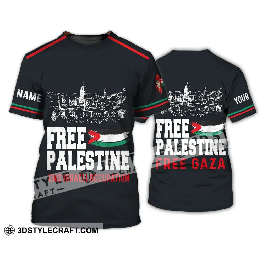 Unisex Shirt - Custom Name Free Palestine And Israeli Occupation T-Shirt / S T-Shirt