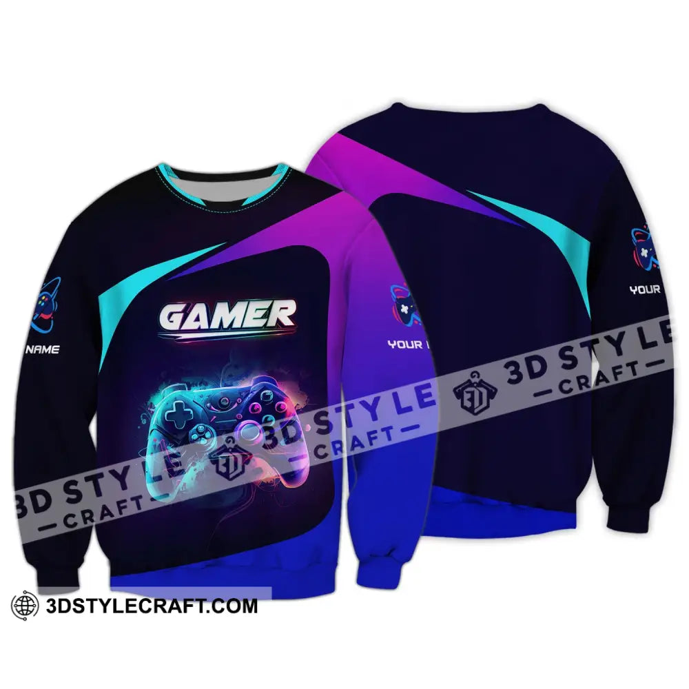 Unisex Shirt Custom Name Gamer T-Shirt Gift For Game Lover Long Sleeve / S T-Shirt