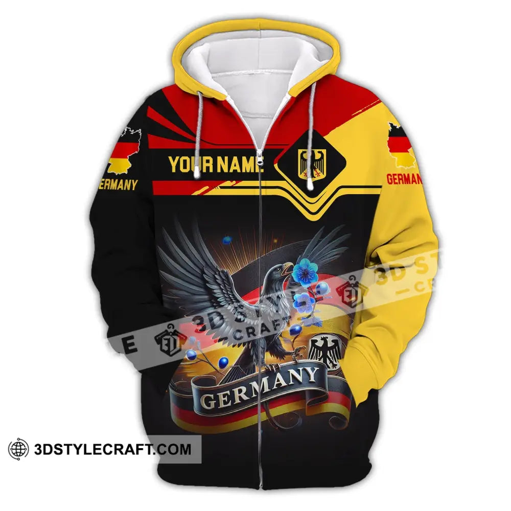 Unisex Shirt Custom Name German Germany Polo Long Sleeve Gift Zipper Hoodie / S T-Shirt