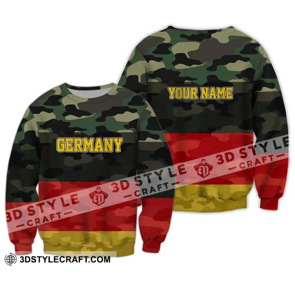 Unisex Shirt - Custom Name Germany All Over 3D Long Sleeve / S T-Shirt