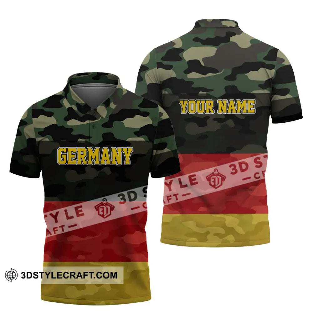 Unisex Shirt - Custom Name Germany All Over 3D Polo / S T-Shirt