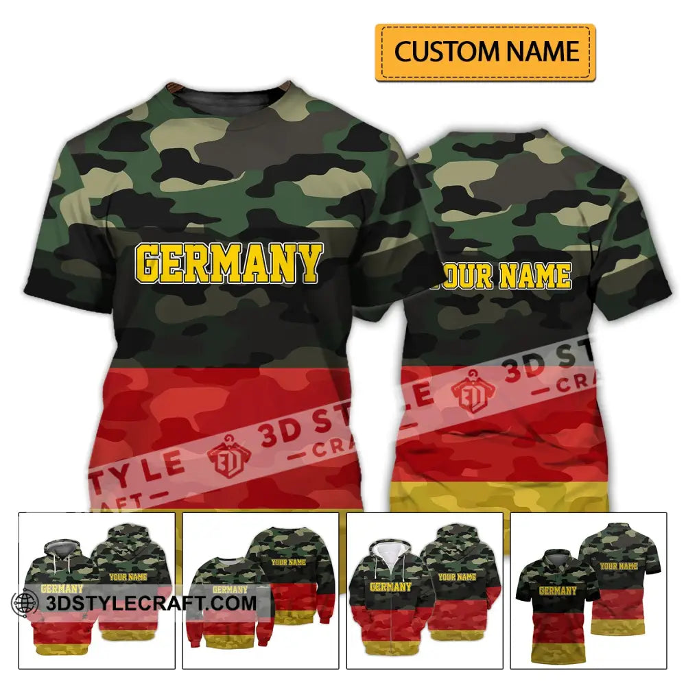 Unisex Shirt - Custom Name Germany All Over 3D T-Shirt