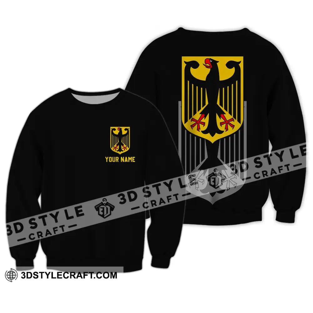 Unisex Shirt - Custom Name Germany All Over Style Long Sleeve / S T-Shirt