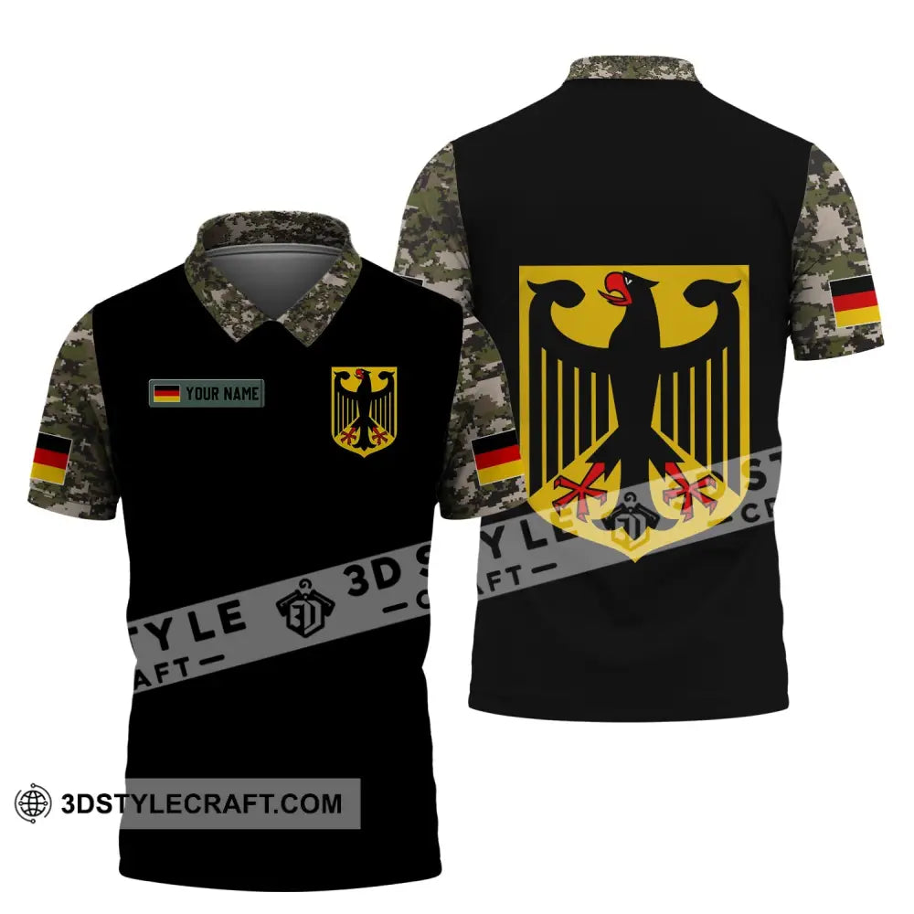 Unisex Shirt - Custom Name Germany Army 3D Polo / S T-Shirt