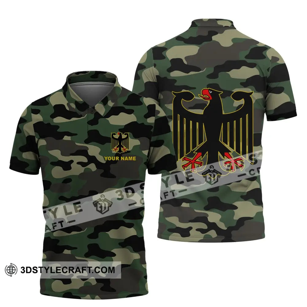 Unisex Shirt - Custom Name Germany Camo All Over Polo / S T-Shirt